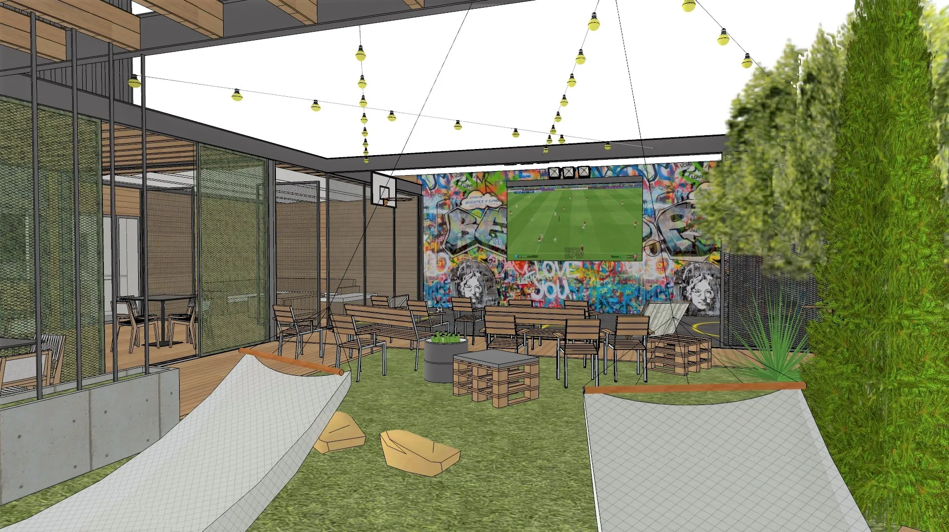 Ogród letni w biurowcu beyond.pl